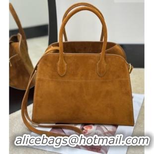 Top Grade The Row Margaux 12 Tote Bag in Suede 8818M Gold-Tone 2026