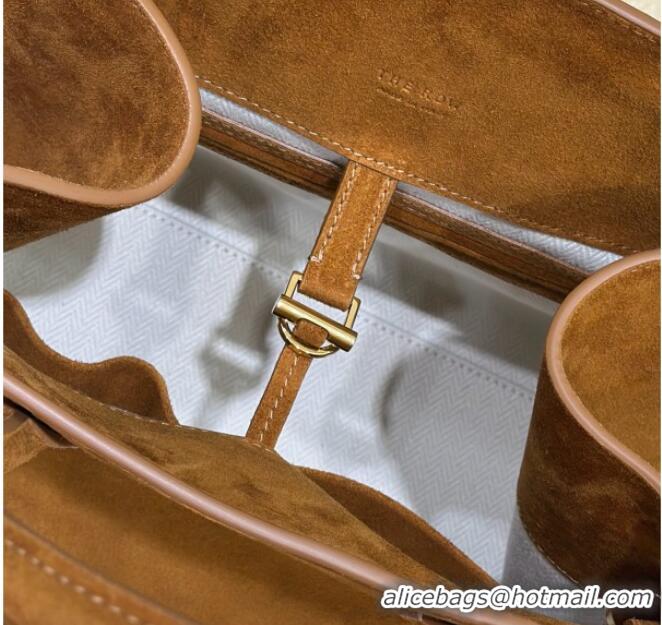 Top Grade The Row Margaux 12 Tote Bag in Suede 8818M Gold-Tone 2026