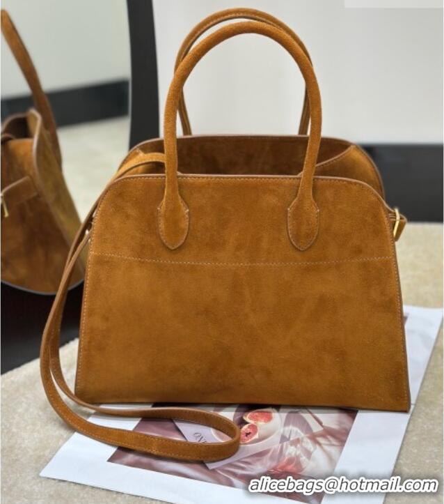 Top Grade The Row Margaux 12 Tote Bag in Suede 8818M Gold-Tone 2026