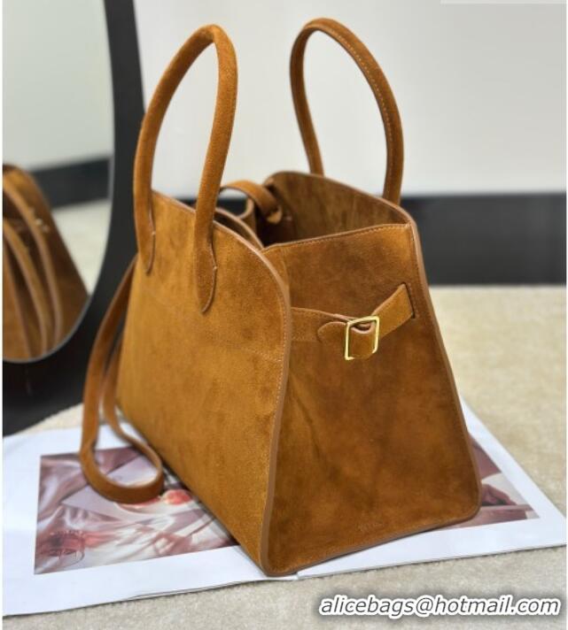 Top Grade The Row Margaux 12 Tote Bag in Suede 8818M Gold-Tone 2026