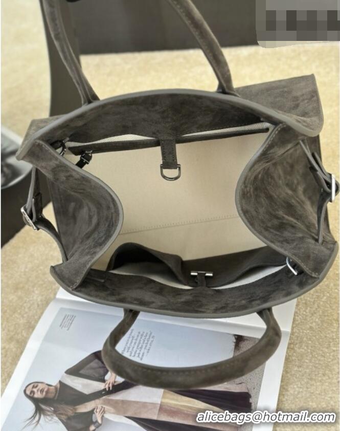 Good Taste The Row Margaux 12 Tote Bag in Suede 8818M Green 2026