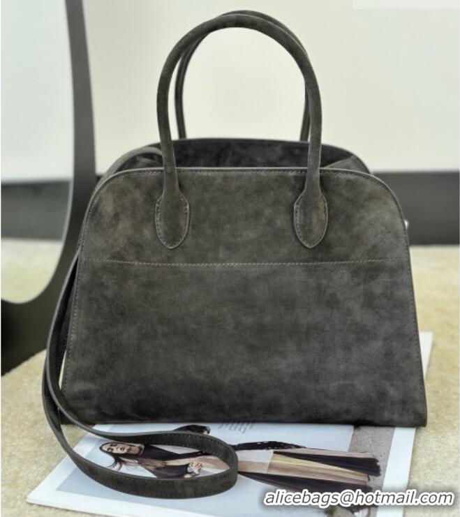 Good Taste The Row Margaux 12 Tote Bag in Suede 8818M Green 2026