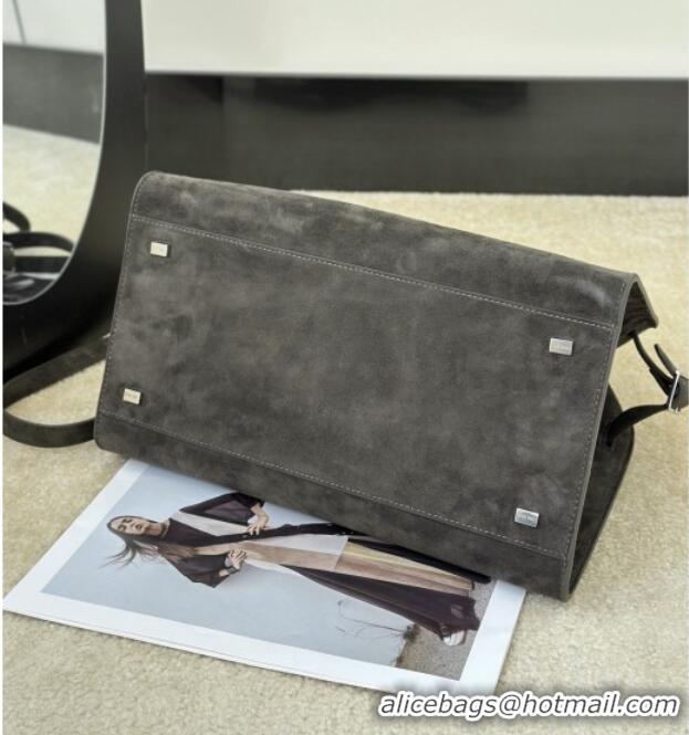 Good Taste The Row Margaux 12 Tote Bag in Suede 8818M Green 2026