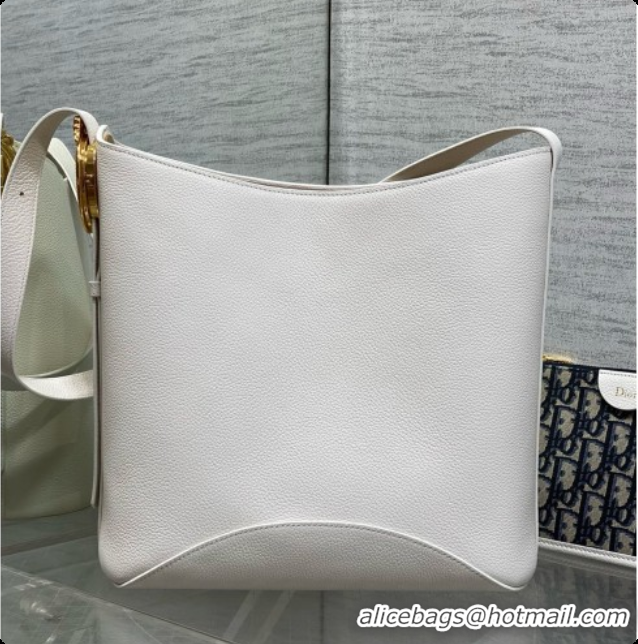 Good Product Dior Medium Dior Médaillon Bucket Bag in White Grained Calfskin 2026 6072543