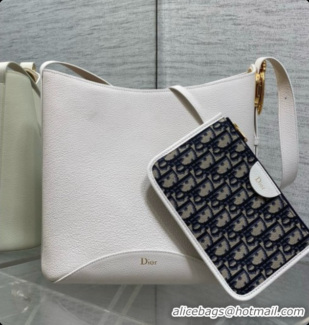 Good Product Dior Medium Dior Médaillon Bucket Bag in White Grained Calfskin 2026 6072543