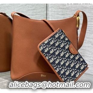 Best Quality Dior Medium Dior Médaillon Bucket Bag in Brown Grained Calfskin 6072545 2026