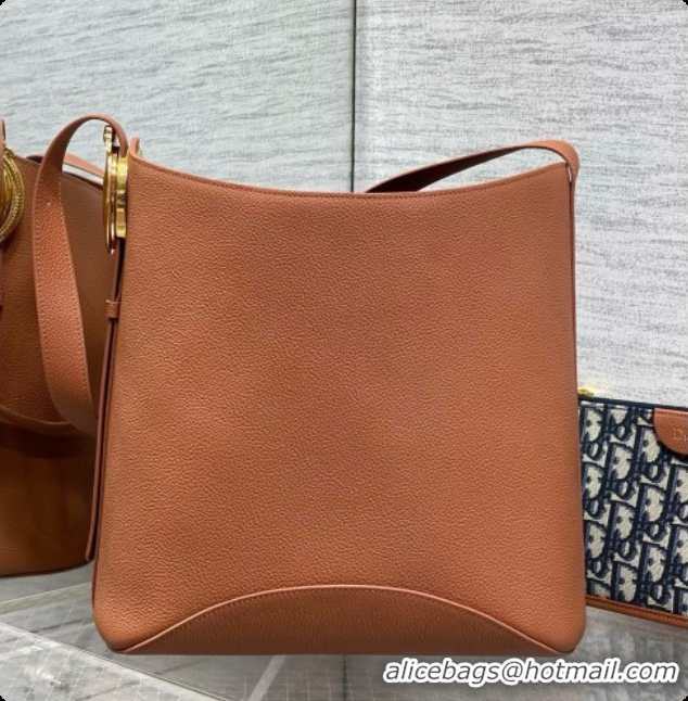 Best Quality Dior Medium Dior Médaillon Bucket Bag in Brown Grained Calfskin 6072545 2026