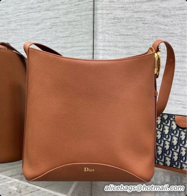 Best Quality Dior Medium Dior Médaillon Bucket Bag in Brown Grained Calfskin 6072545 2026