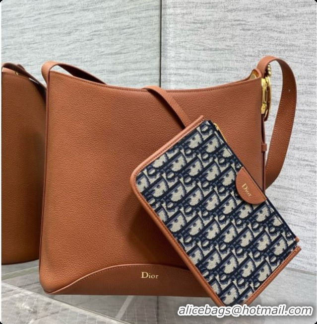 Best Quality Dior Medium Dior Médaillon Bucket Bag in Brown Grained Calfskin 6072545 2026