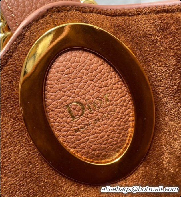 Best Quality Dior Medium Dior Médaillon Bucket Bag in Brown Grained Calfskin 6072545 2026