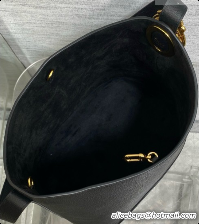 Best Design Dior Medium Dior Médaillon Bucket Bag in Black Grained Calfskin 6072546 2026