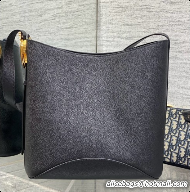 Best Design Dior Medium Dior Médaillon Bucket Bag in Black Grained Calfskin 6072546 2026