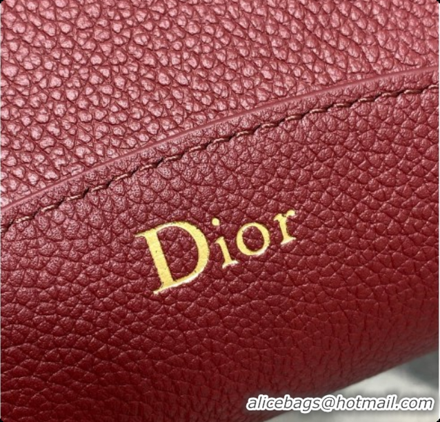 Top Quality Dior Medium Dior Médaillon Bucket Bag in Burgundy Grained Calfskin 6072547 2026