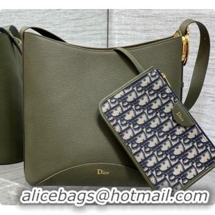 Best Price Dior Medium Dior Médaillon Bucket Bag in Green Grained Calfskin 6072548 2026