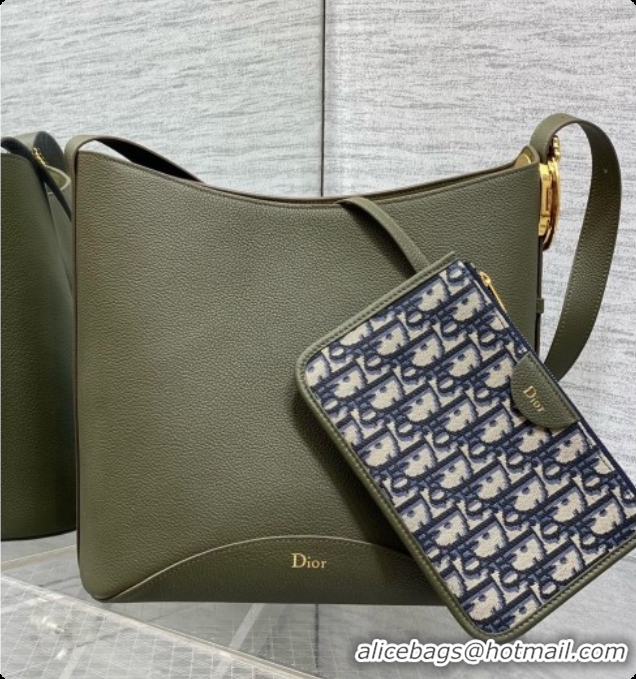 Best Price Dior Medium Dior Médaillon Bucket Bag in Green Grained Calfskin 6072548 2026