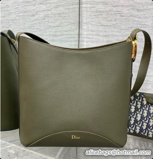 Best Price Dior Medium Dior Médaillon Bucket Bag in Green Grained Calfskin 6072548 2026