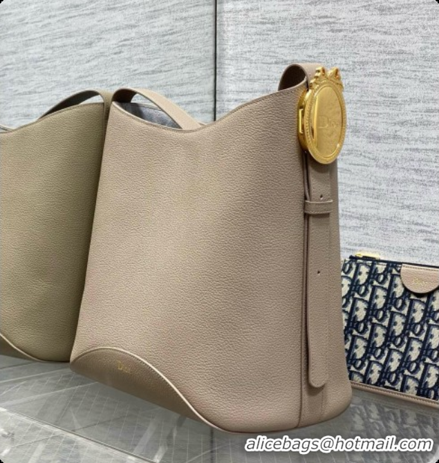 New Fashion Dior Medium Dior Médaillon Bucket Bag in Grey Grained Calfskin 6072550 2026