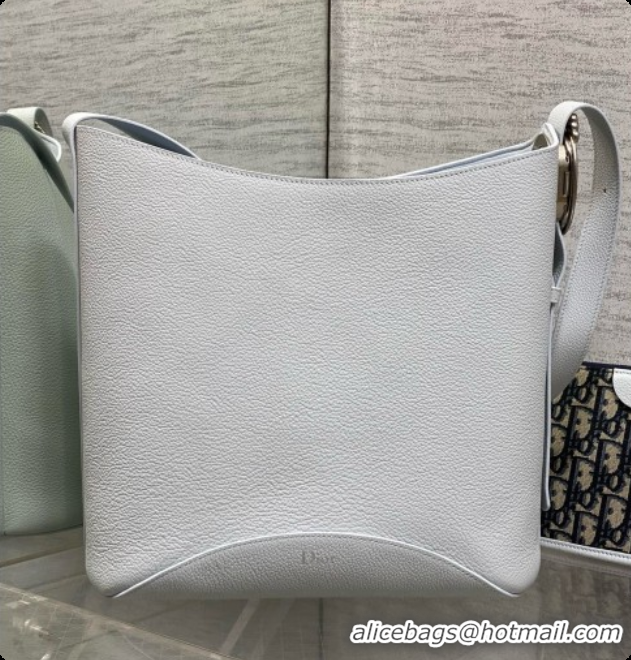 Classic Practical Dior Medium Dior Médaillon Bucket Bag in Light Blue Grained Calfskin 6072551 2026