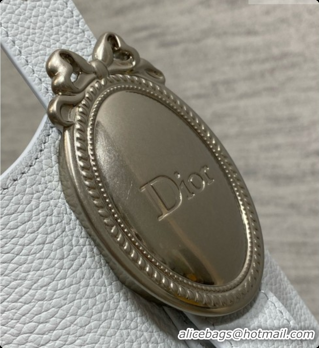Classic Practical Dior Medium Dior Médaillon Bucket Bag in Light Blue Grained Calfskin 6072551 2026