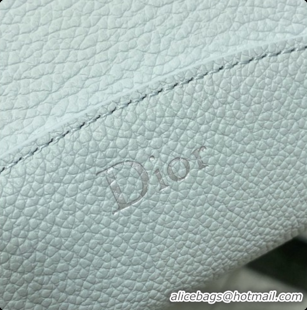 Classic Practical Dior Medium Dior Médaillon Bucket Bag in Light Blue Grained Calfskin 6072551 2026