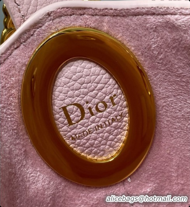 Grade Quality Dior Small Dior Médaillon Bucket Bag in Pink Grained Calfskin 6072556 2026