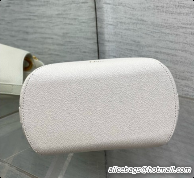 Pretty Style Dior Small Dior Médaillon Bucket Bag in White Grained Calfskin 6072554 2026