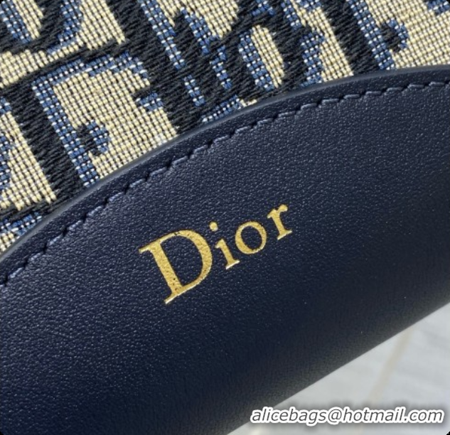 Best Quality Dior Small Dior Médaillon Bucket Bag in Blue Dior Oblique Jacquard 6072555 2026