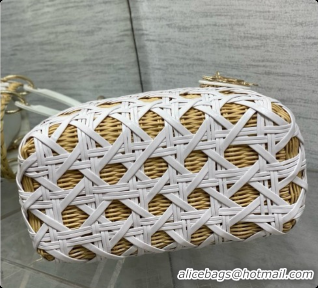 Good Product Dior Medium Lady Dior Bag in Wicker & Leather White 6072557 2026