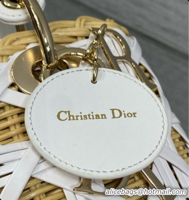 Good Product Dior Medium Lady Dior Bag in Wicker & Leather White 6072557 2026