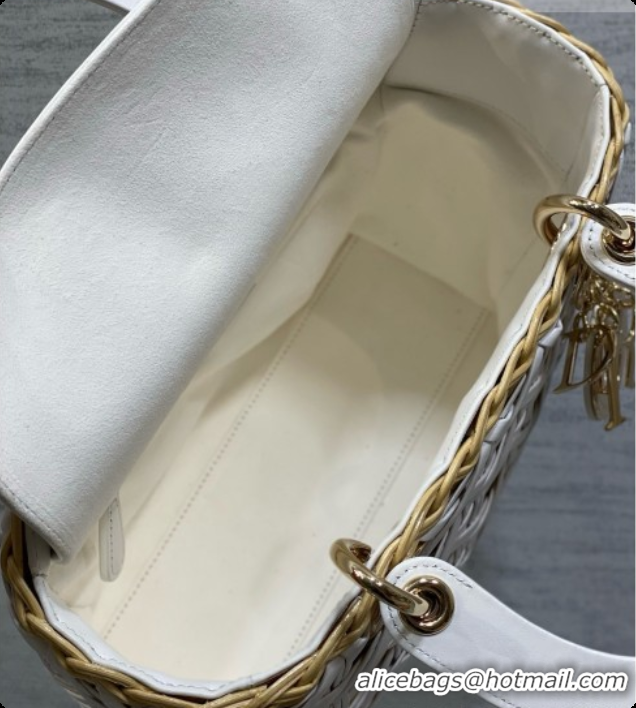 Good Product Dior Medium Lady Dior Bag in Wicker & Leather White 6072557 2026