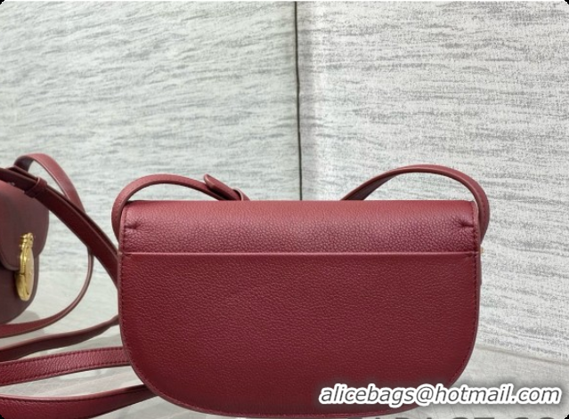 Grade Design Dior Small Dior Médaillon Flap Bag in Burgundy Grained Calfskin 6072561 2026