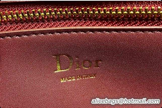 Grade Design Dior Small Dior Médaillon Flap Bag in Burgundy Grained Calfskin 6072561 2026