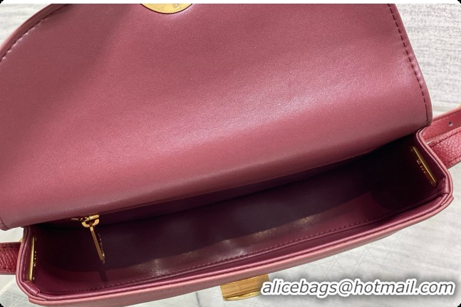 Grade Design Dior Small Dior Médaillon Flap Bag in Burgundy Grained Calfskin 6072561 2026