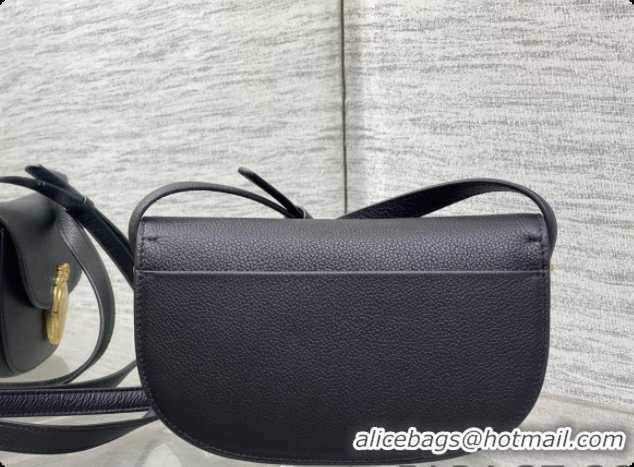 Shop Dior Small Dior Médaillon Flap Bag in Black Grained Calfskin 6072562 2026