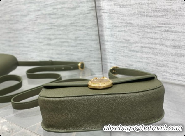 Best Price Dior Small Dior Médaillon Flap Bag in Green Grained Calfskin 6072563 2026