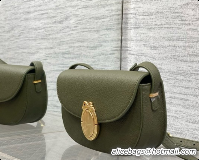 Best Price Dior Small Dior Médaillon Flap Bag in Green Grained Calfskin 6072563 2026