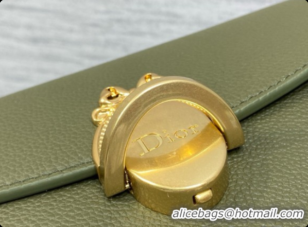Best Price Dior Small Dior Médaillon Flap Bag in Green Grained Calfskin 6072563 2026