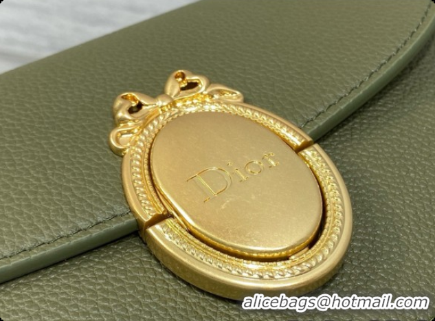 Best Price Dior Small Dior Médaillon Flap Bag in Green Grained Calfskin 6072563 2026