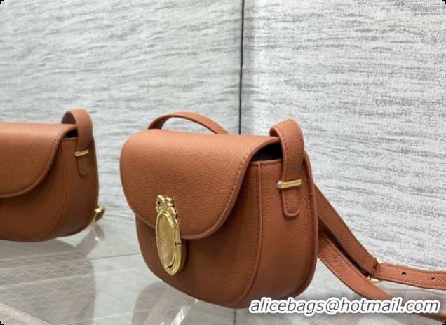Best Luxury Dior Small Dior Médaillon Flap Bag in Brown Grained Calfskin 6072564 2026