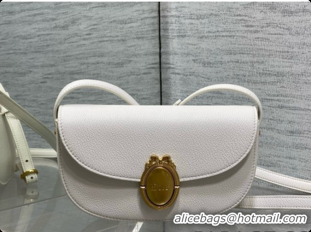 Hot Style Dior Small Dior Médaillon Flap Bag in White Grained Calfskin 6072566 2026