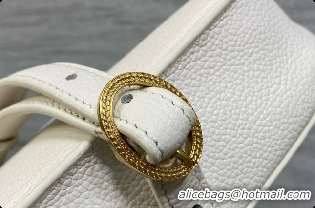 Hot Style Dior Small Dior Médaillon Flap Bag in White Grained Calfskin 6072566 2026