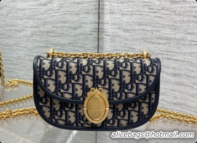 Sophisticated Dior Small Dior Médaillon Flap Bag in Blue Dior Oblique Jacquard 6072567 2026