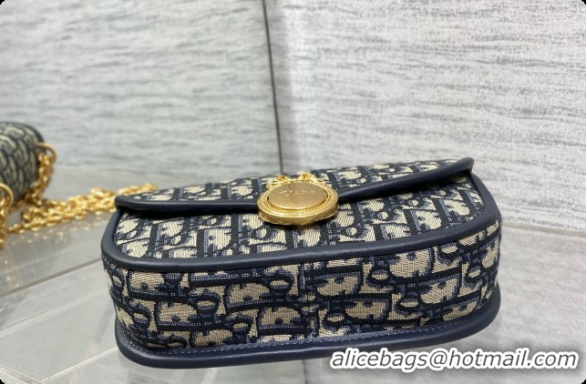 Sophisticated Dior Small Dior Médaillon Flap Bag in Blue Dior Oblique Jacquard 6072567 2026