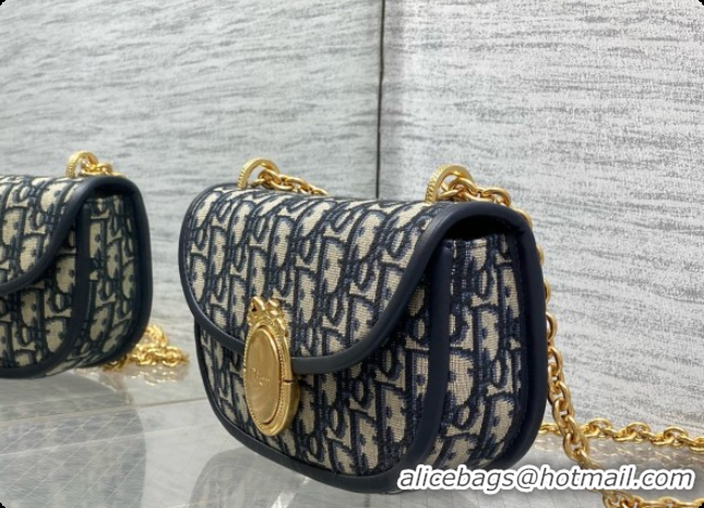 Sophisticated Dior Small Dior Médaillon Flap Bag in Blue Dior Oblique Jacquard 6072567 2026