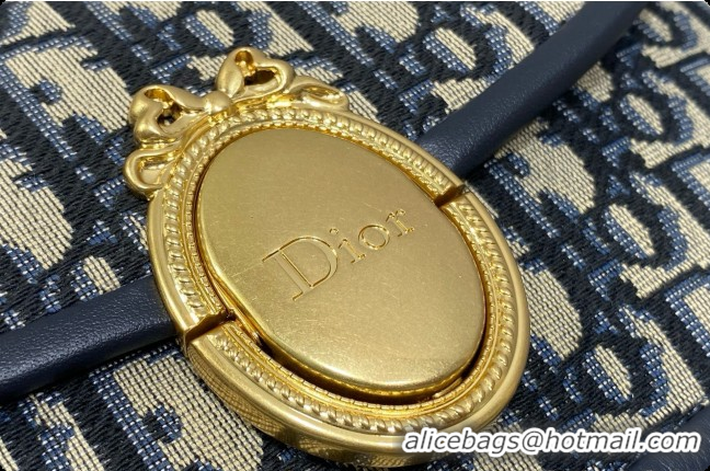Sophisticated Dior Small Dior Médaillon Flap Bag in Blue Dior Oblique Jacquard 6072567 2026