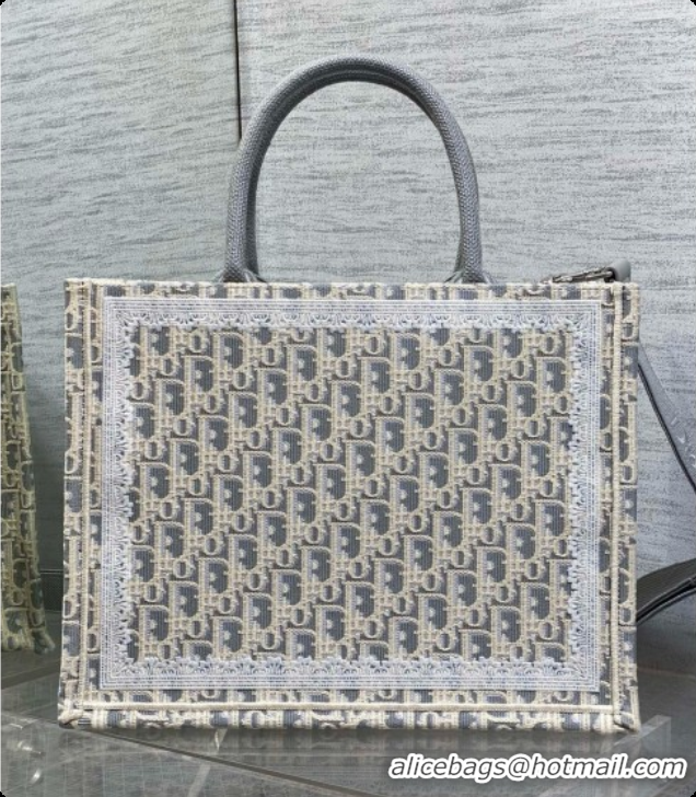 Pretty Style Dior Medium Dior Book Tote with Strap in Grey Dior Oblique Jacquard 6090235 2026