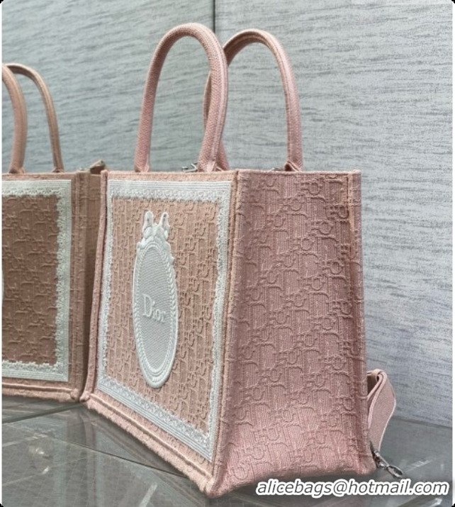 Top Grade Dior Medium Dior Book Tote with Strap in Pink Dior Oblique Jacquard and Dior Médaillon 6090239 2026