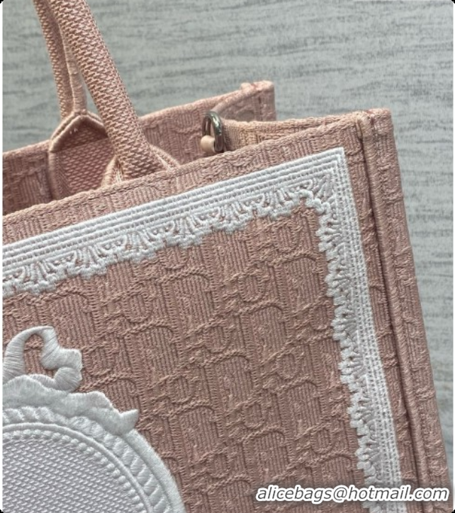 Top Grade Dior Medium Dior Book Tote with Strap in Pink Dior Oblique Jacquard and Dior Médaillon 6090239 2026