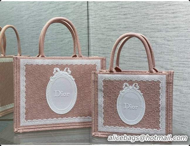 Top Grade Dior Medium Dior Book Tote with Strap in Pink Dior Oblique Jacquard and Dior Médaillon 6090239 2026