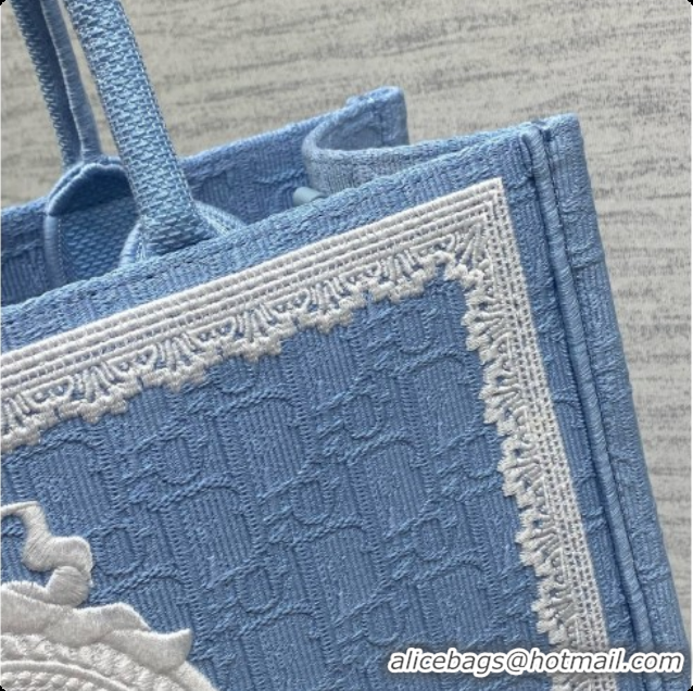 Good Quality Dior Medium Dior Book Tote with Strap in Blue Dior Oblique Jacquard and Dior Médaillon 6090242 2026